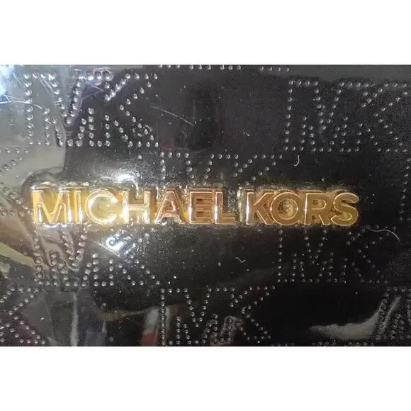 MICHAEL Jet Set Black Patent Leather Embossed Tote - EUC - Picture 5 of 7